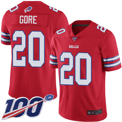 Men Buffalo Bills 20 Frank Gore Limited Red Rush Vapor Untouchable 100th Season NFL Jersey